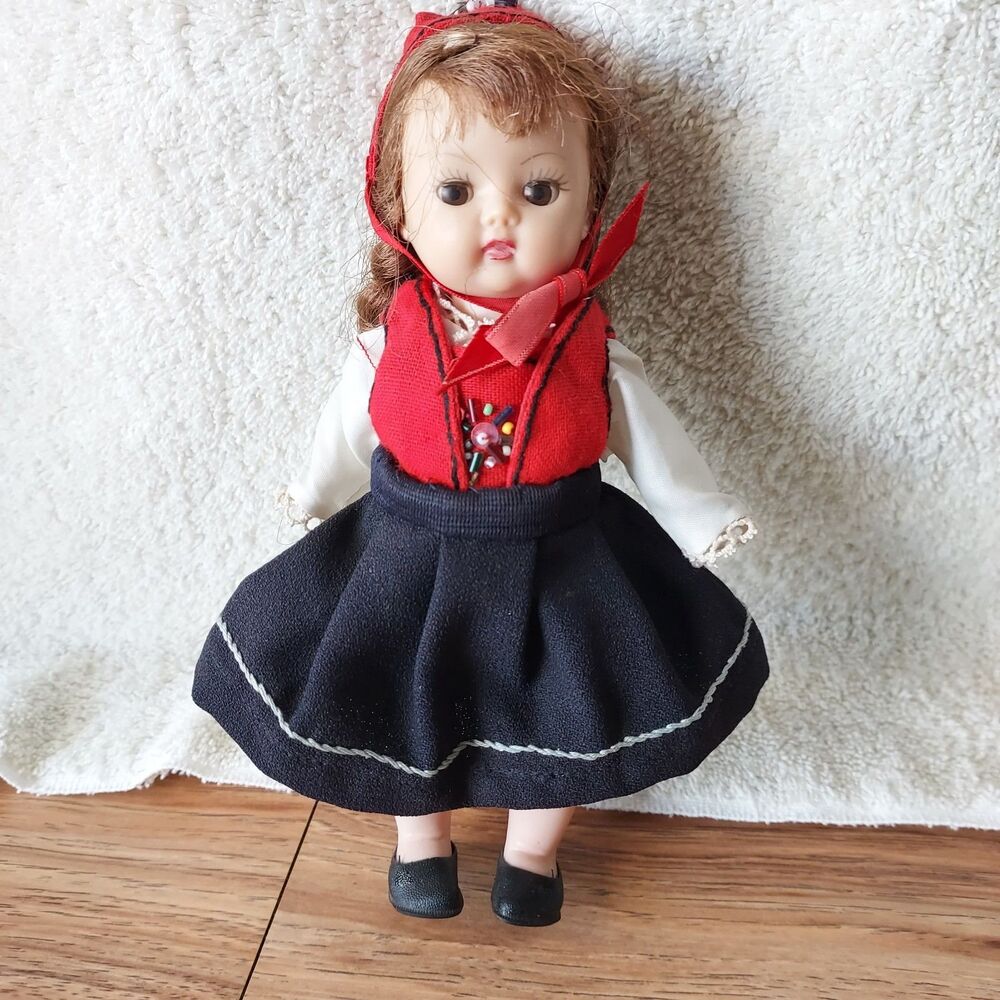 Nancy Ann MUFFIE Doll Brown Eyes 1950s Unmarked Walker Auburn Hair No Arms VTG